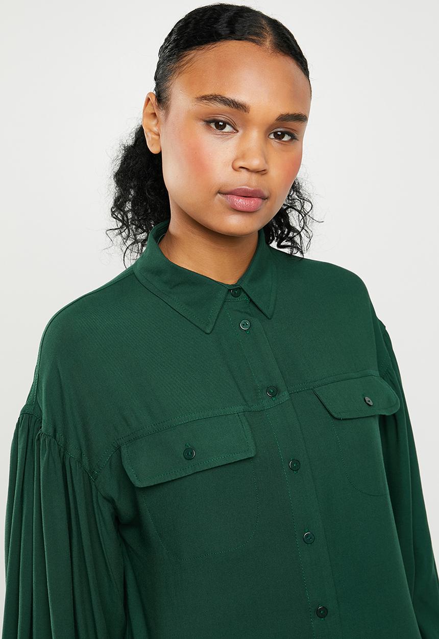 Superbalist - Blouson sleeve utility shirt - green