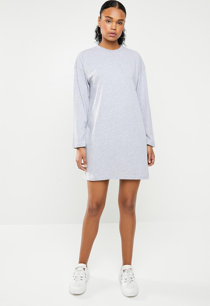 Missguided - Oversized long sleeve T-shirt dress 11th ave - grey