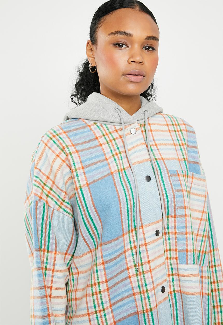 Missguided - Check longline shacket - multi