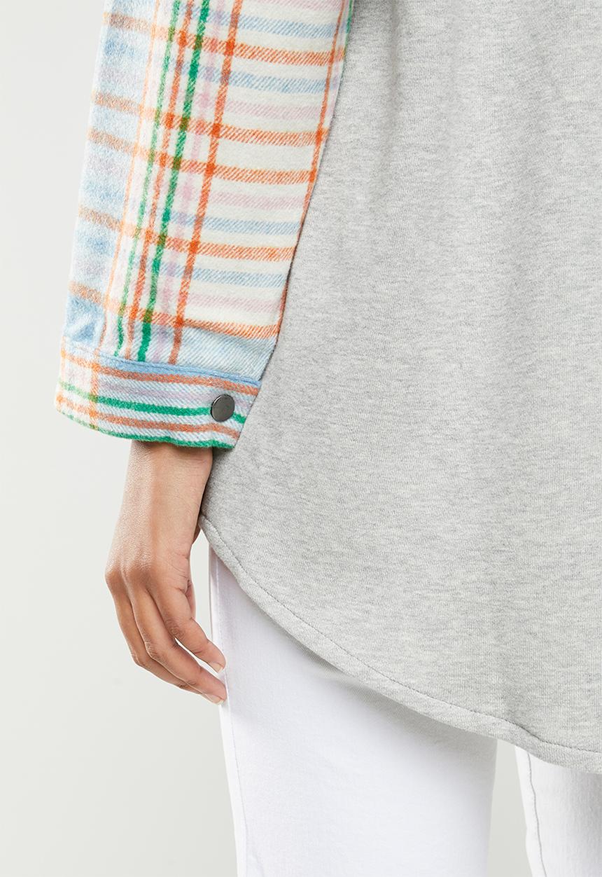 Missguided - Check longline shacket - multi