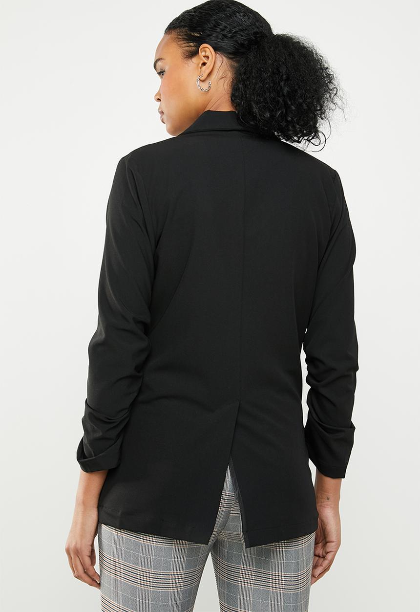STYLE REPUBLIC - Ruched sleeve blazer - black