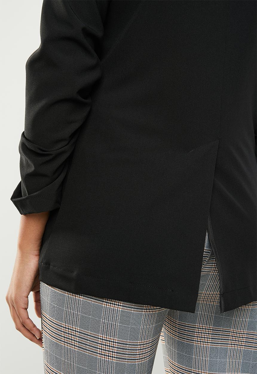 STYLE REPUBLIC - Ruched sleeve blazer - black