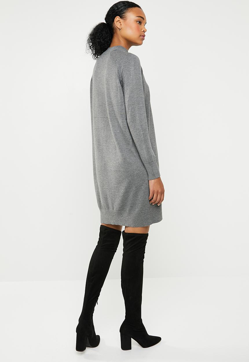 ONLY - Laura highneck knit dress - grey 