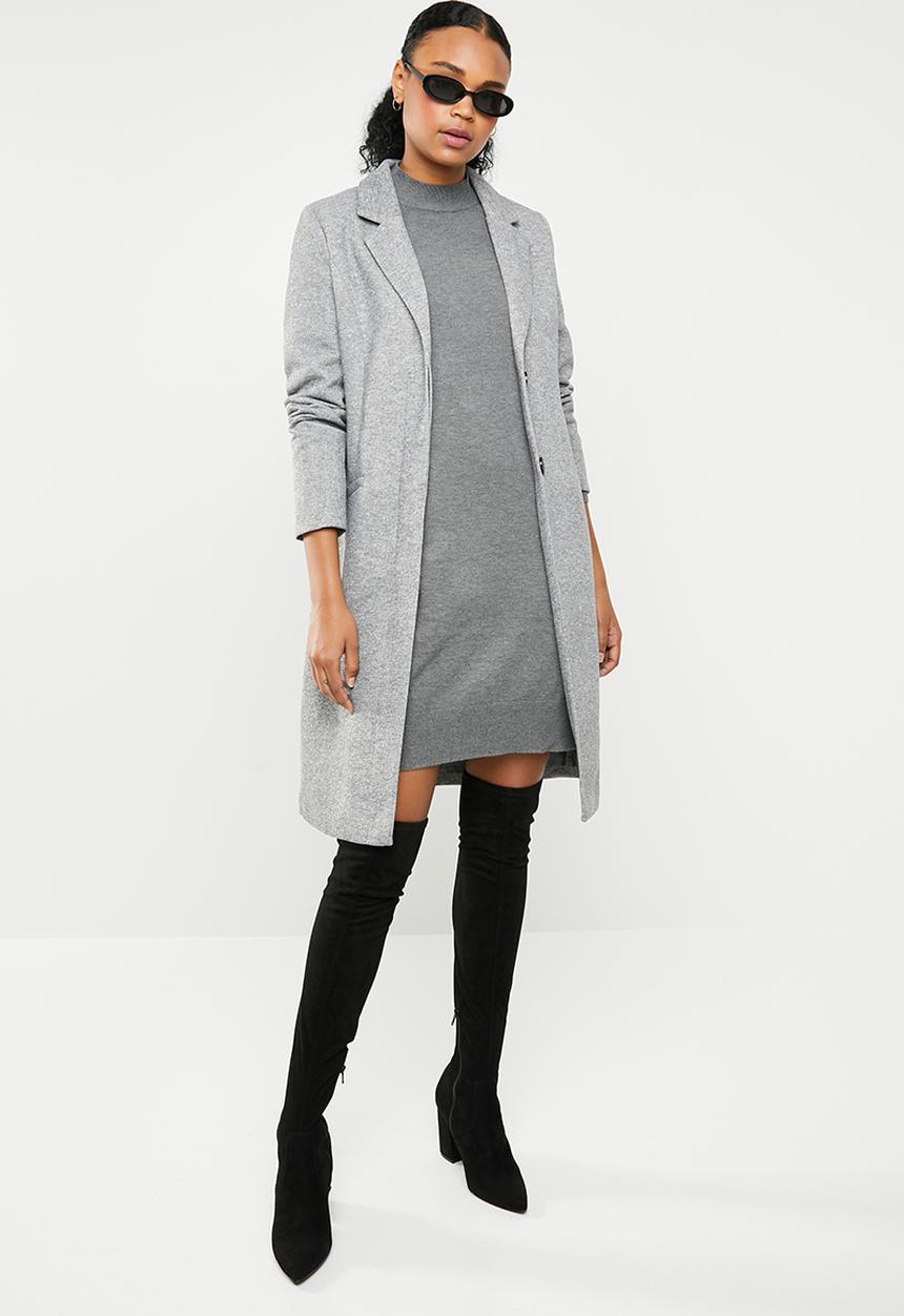 ONLY - Laura highneck knit dress - grey 
