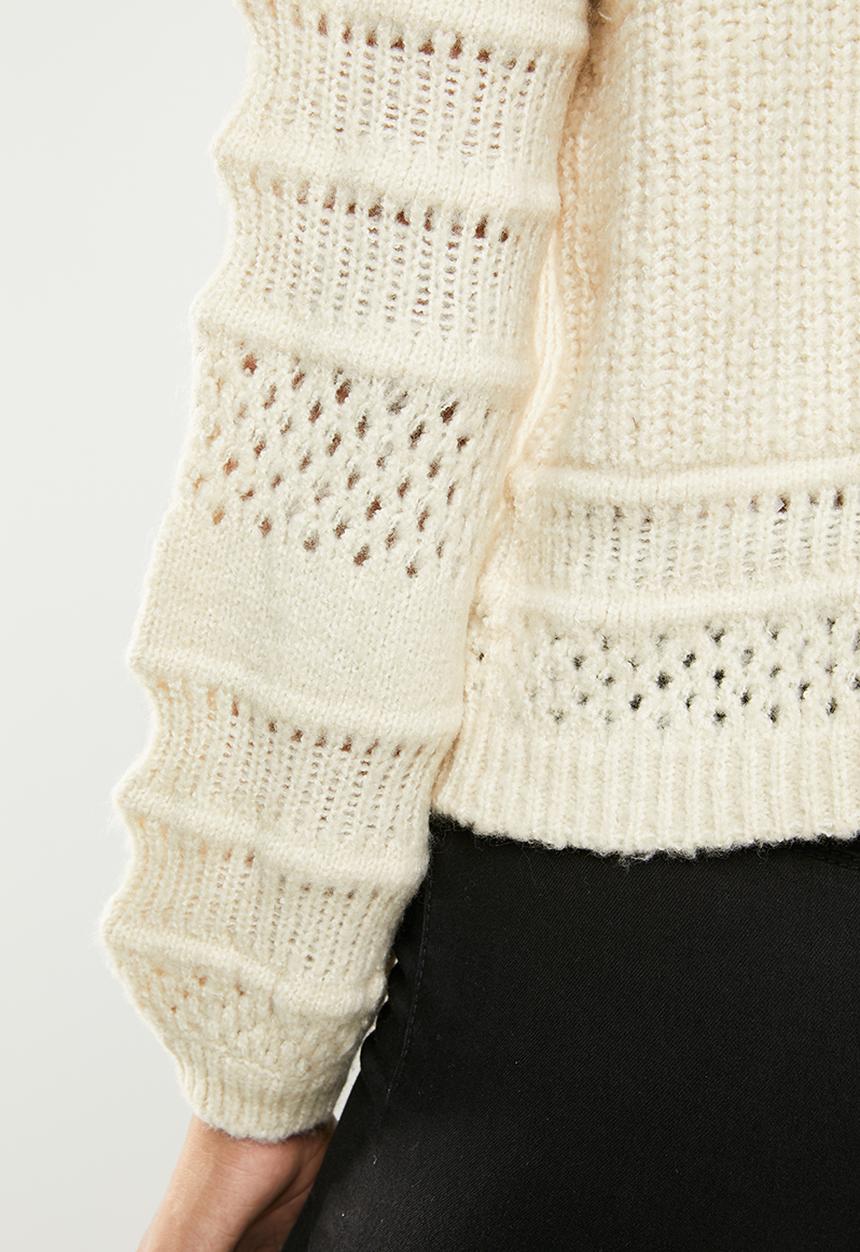 ONLY - Sammi long sleeve pullover top - cream