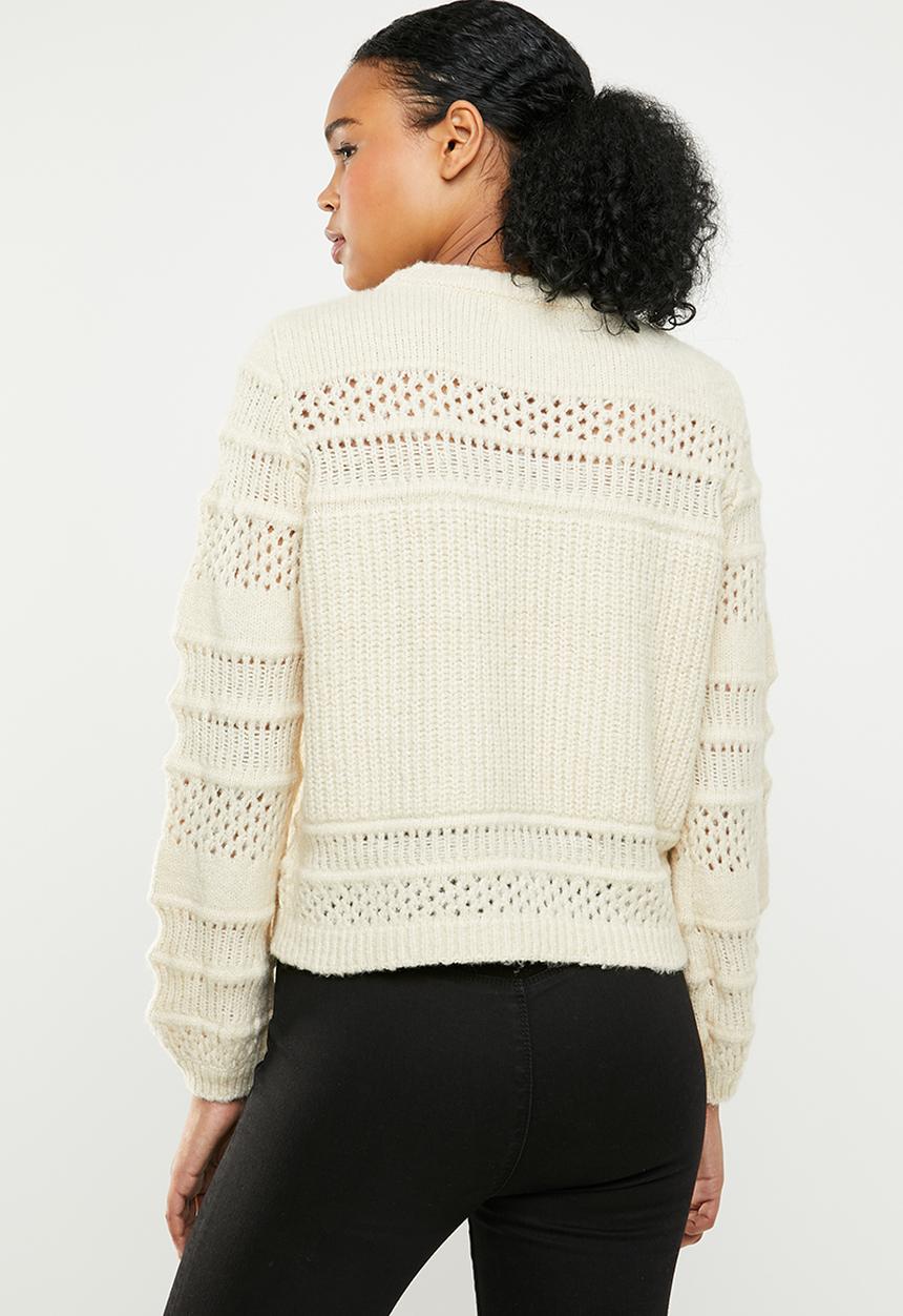 ONLY - Sammi long sleeve pullover top - cream