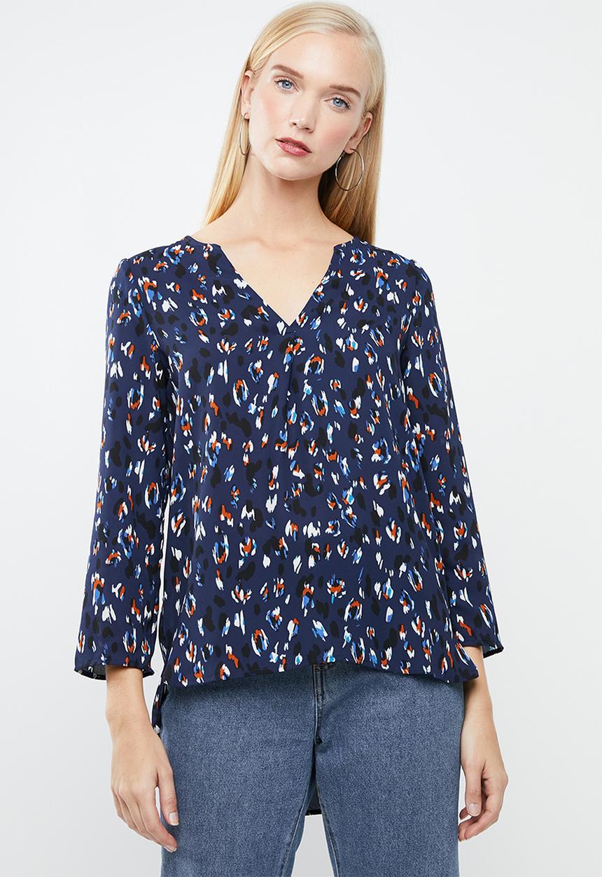 Vero Moda - Abber zigga print top - blue