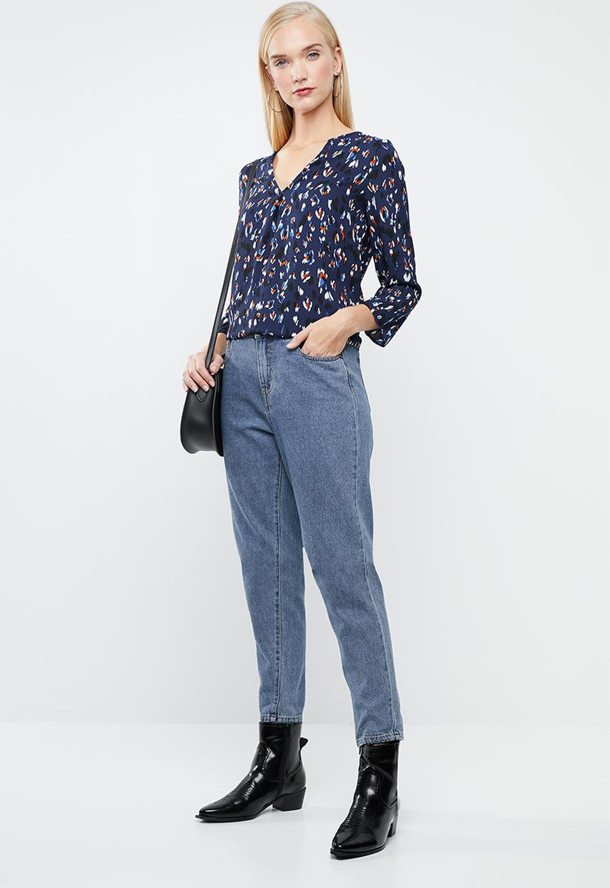 Vero Moda - Abber zigga print top - blue