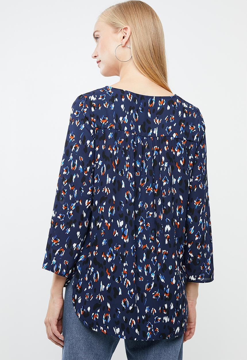 Vero Moda - Abber zigga print top - blue