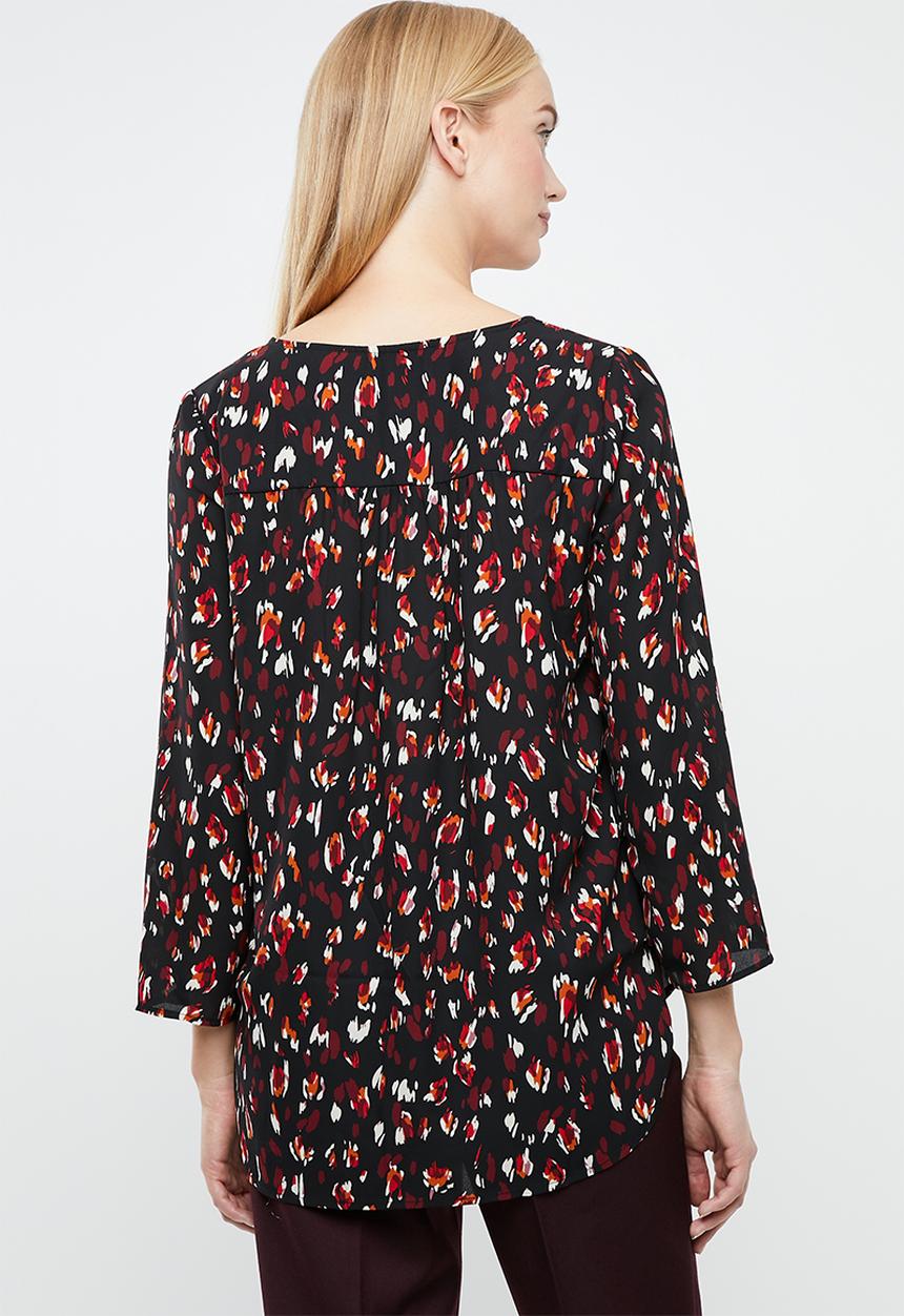 Vero Moda - Abber zigga top - black & red