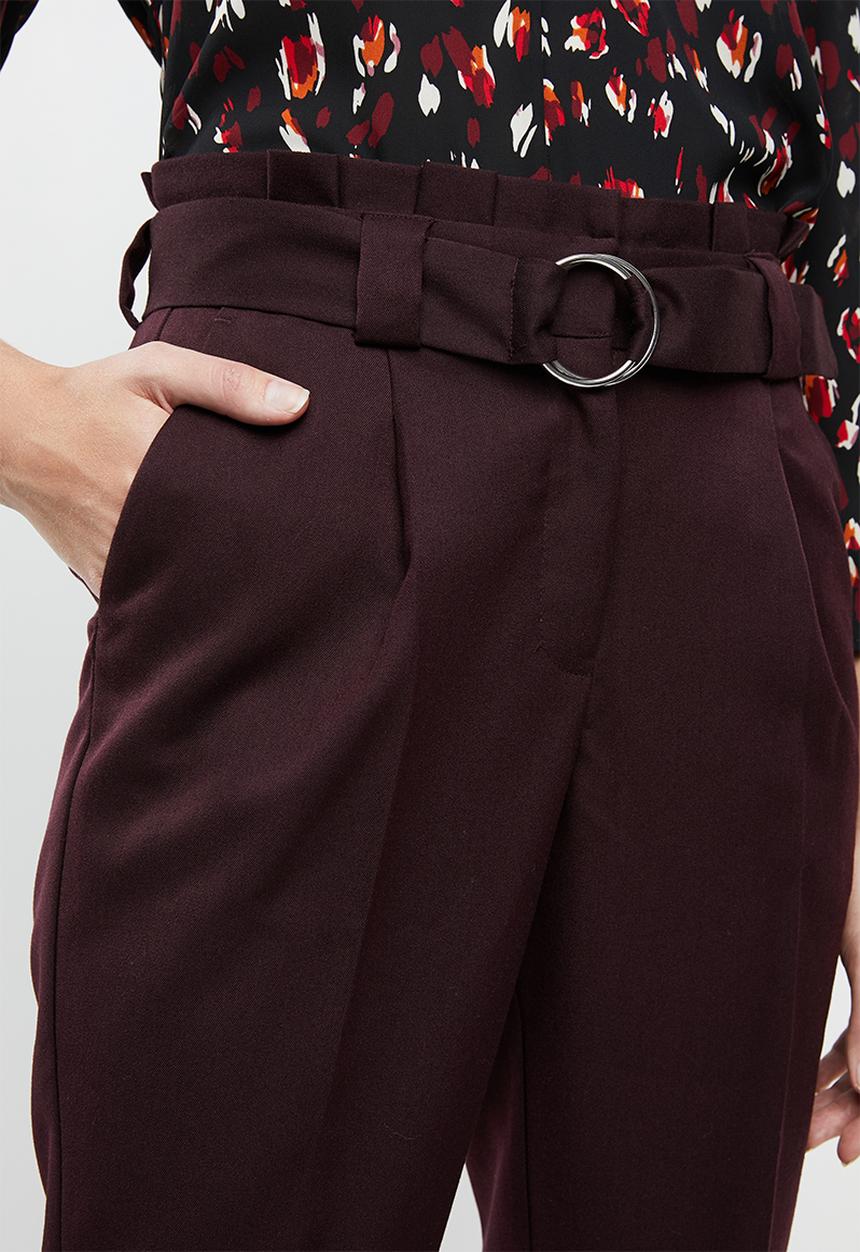 Vero Moda - Delfina highwaisted ankle pants - burgundy