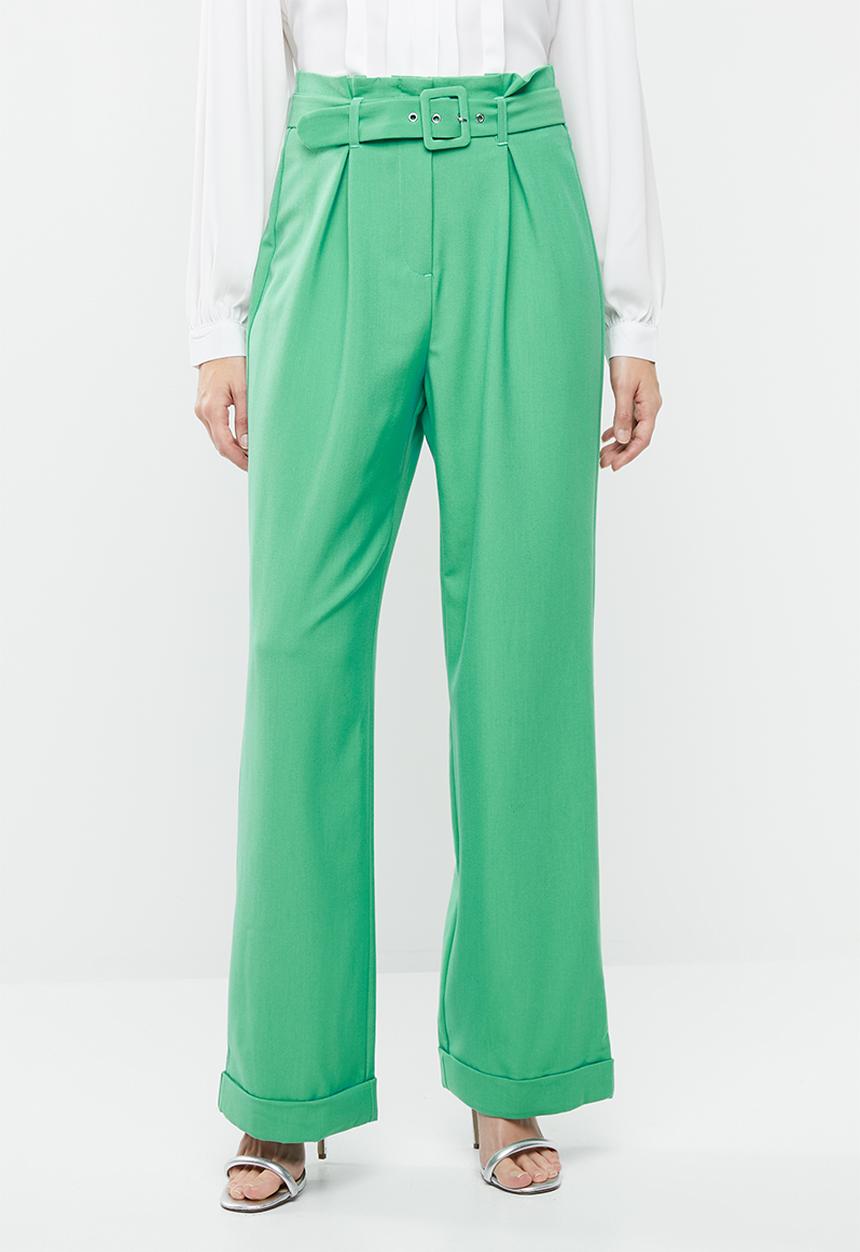 Vero Moda - Savanah belted long pants - green