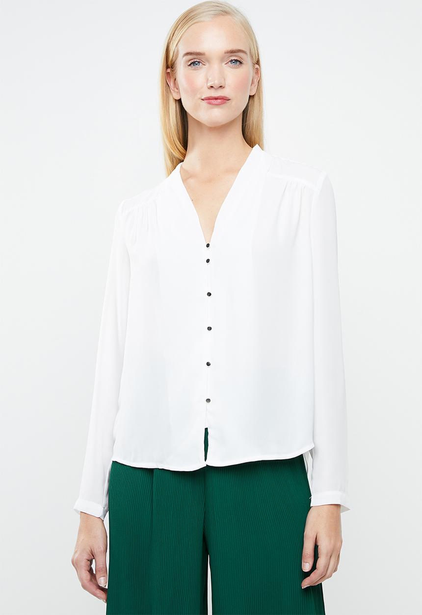 Vero Moda - Manja long sleeve V - neck shirt - white
