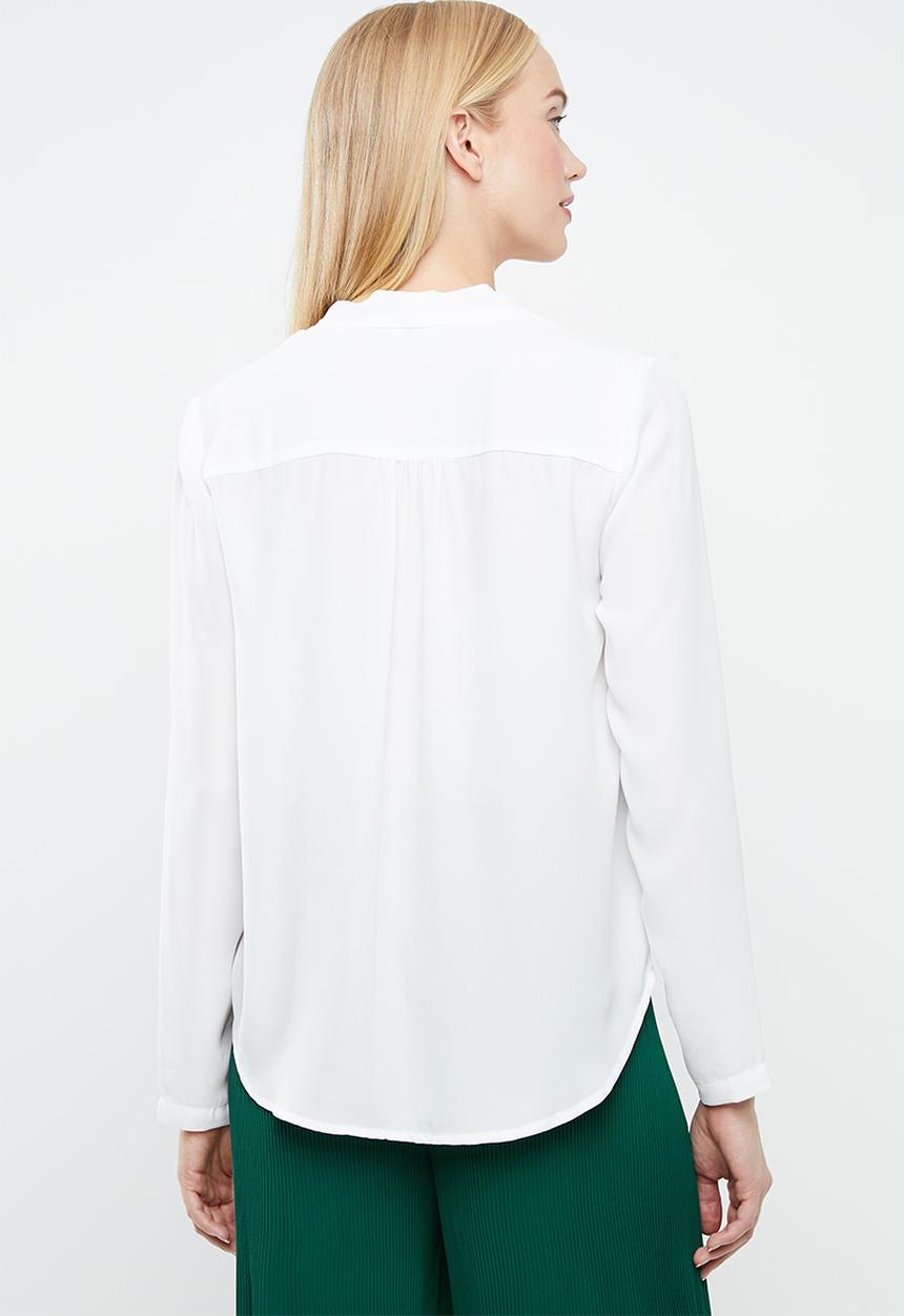 Vero Moda - Manja long sleeve V - neck shirt - white