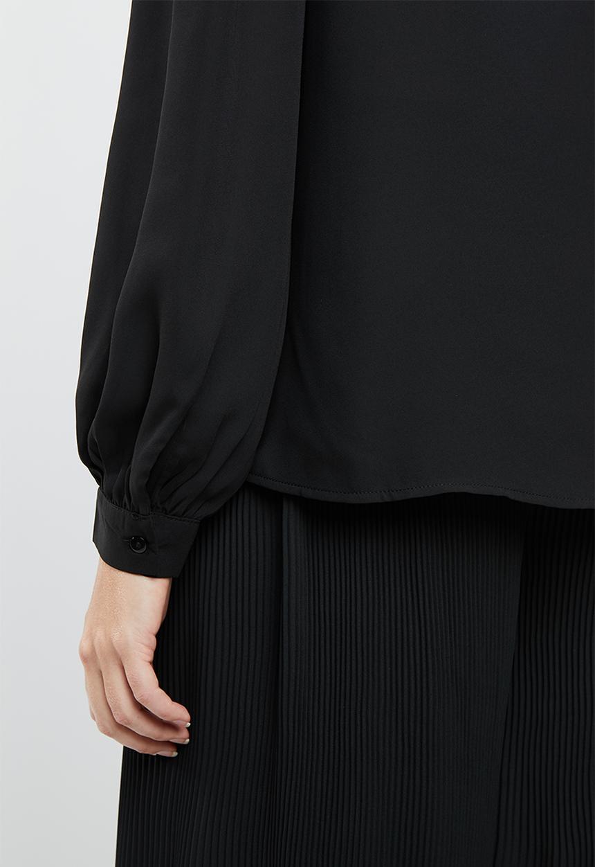 Vero Moda - Grow long sleeve pleated shirt - black