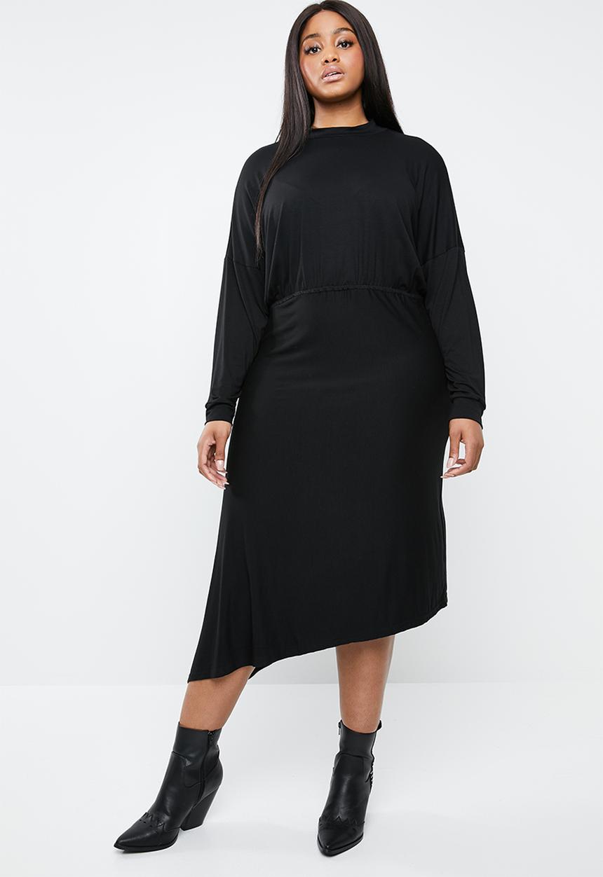 Superbalist - Asymmetrical fit and flare dress - black 