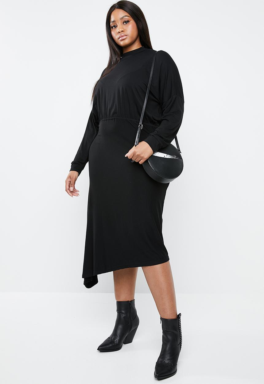 Superbalist - Asymmetrical fit and flare dress - black 
