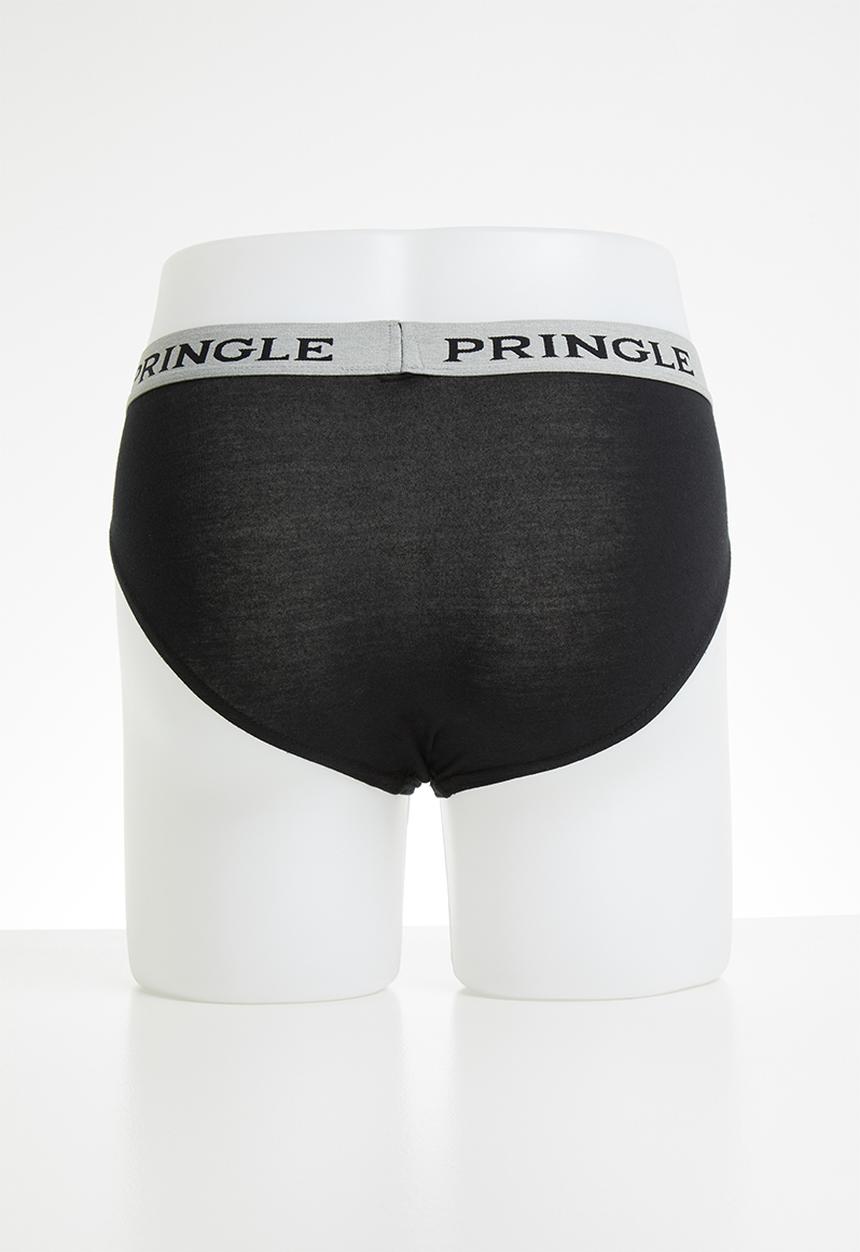 Pringle of Scotland - George 2 pack plain briefs - black