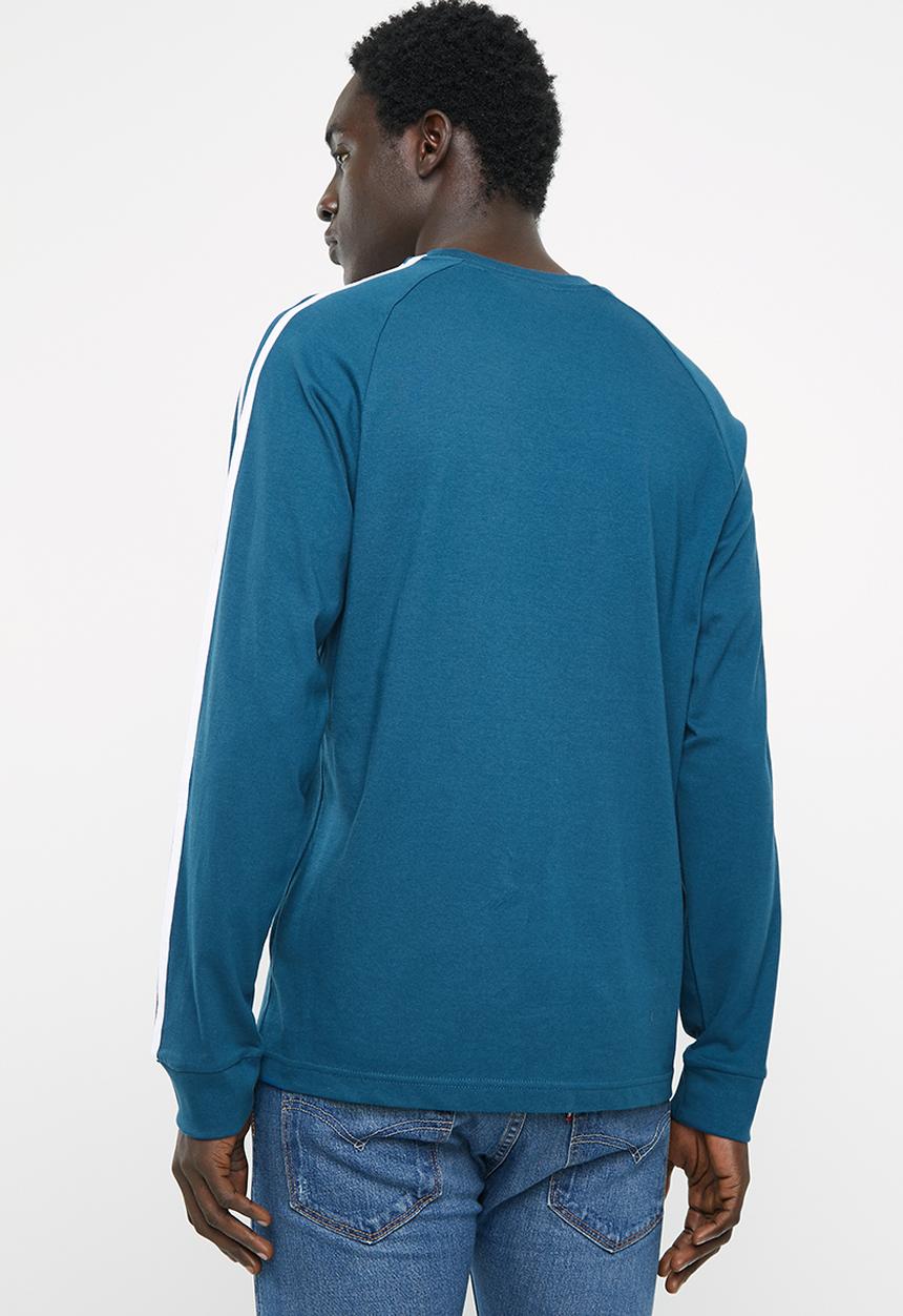 adidas Originals - 3-Stripes crew long sleeve tee - blue & white