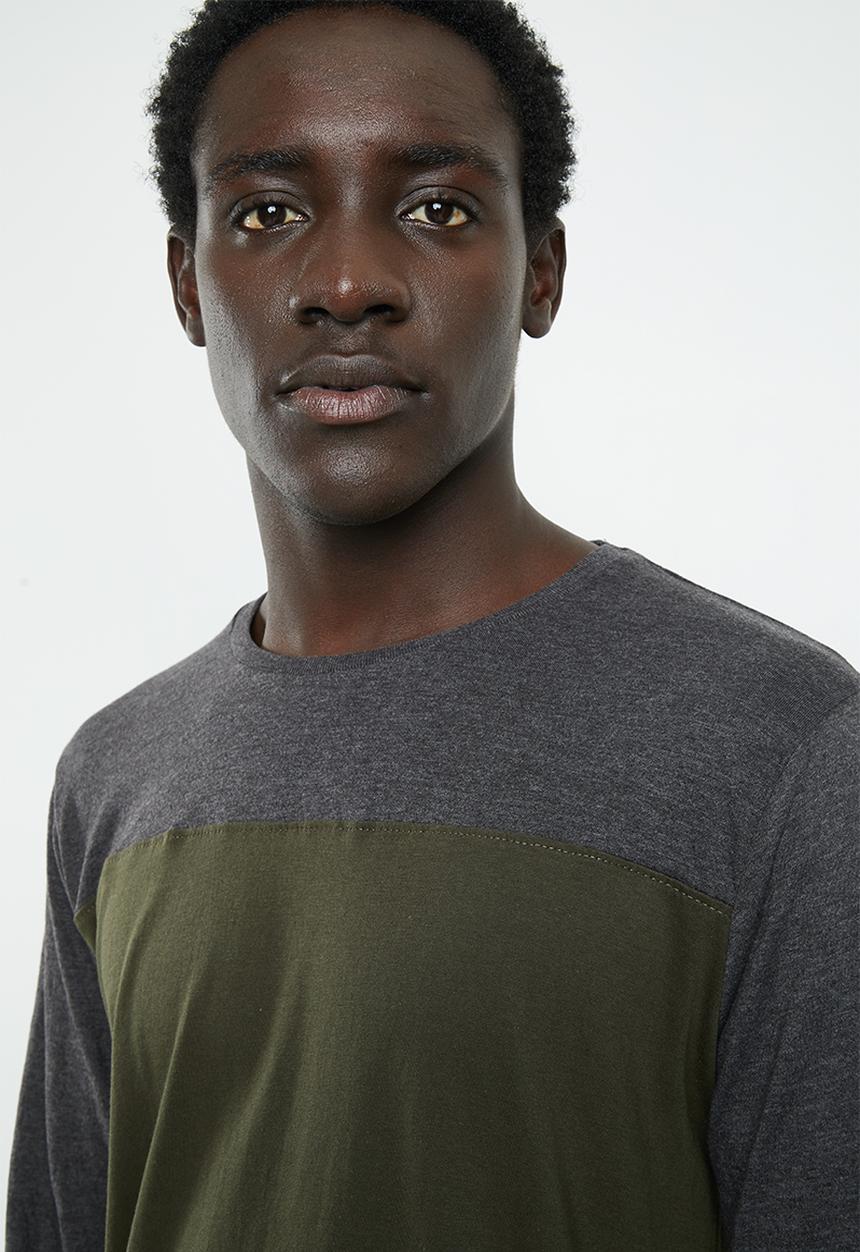 Brave Soul - Brosna tee - charcoal & green