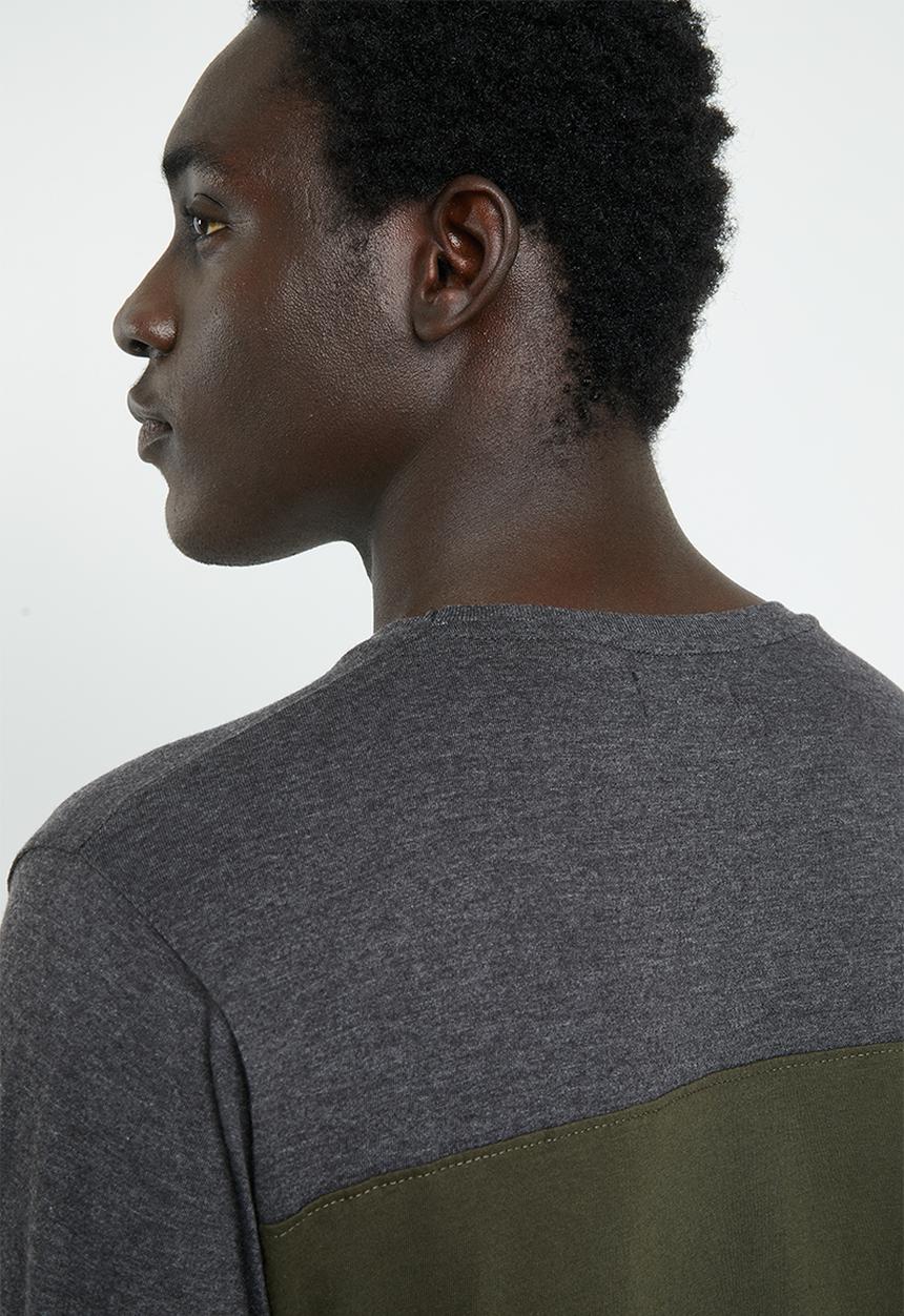 Brave Soul - Brosna tee - charcoal & green