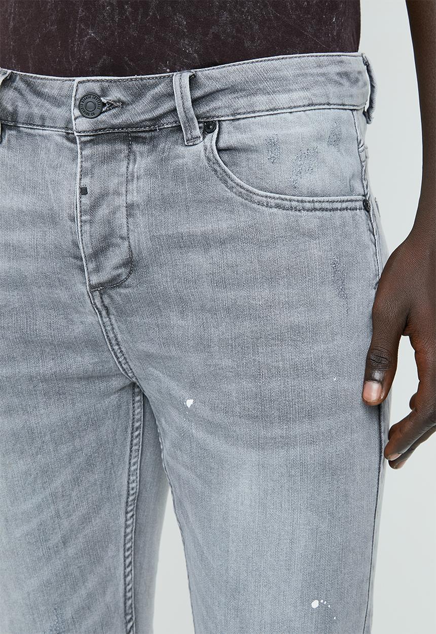 S.P.C.C - Trench paint splattered jeans - grey