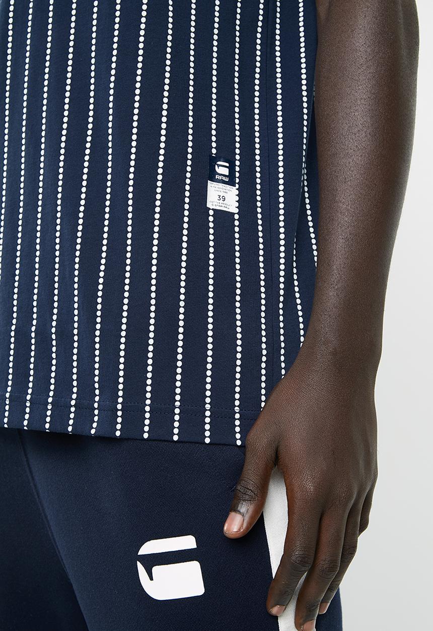 G-STAR - Wabash short sleeve tee - blue & white 
