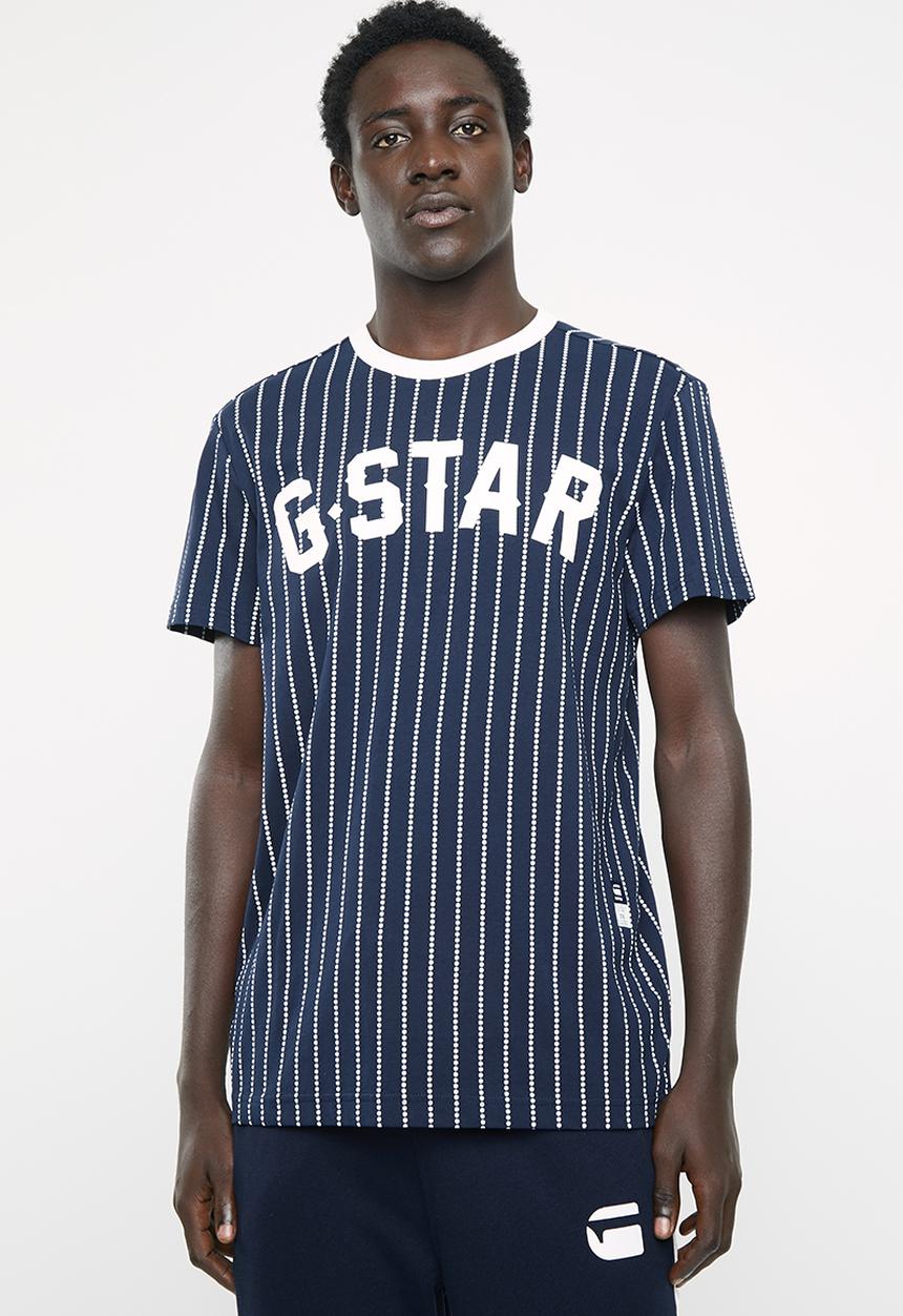 G-STAR - Wabash short sleeve tee - blue & white 