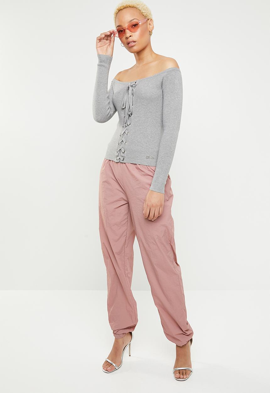 SISSY BOY - Blossom lace up knitwear - grey