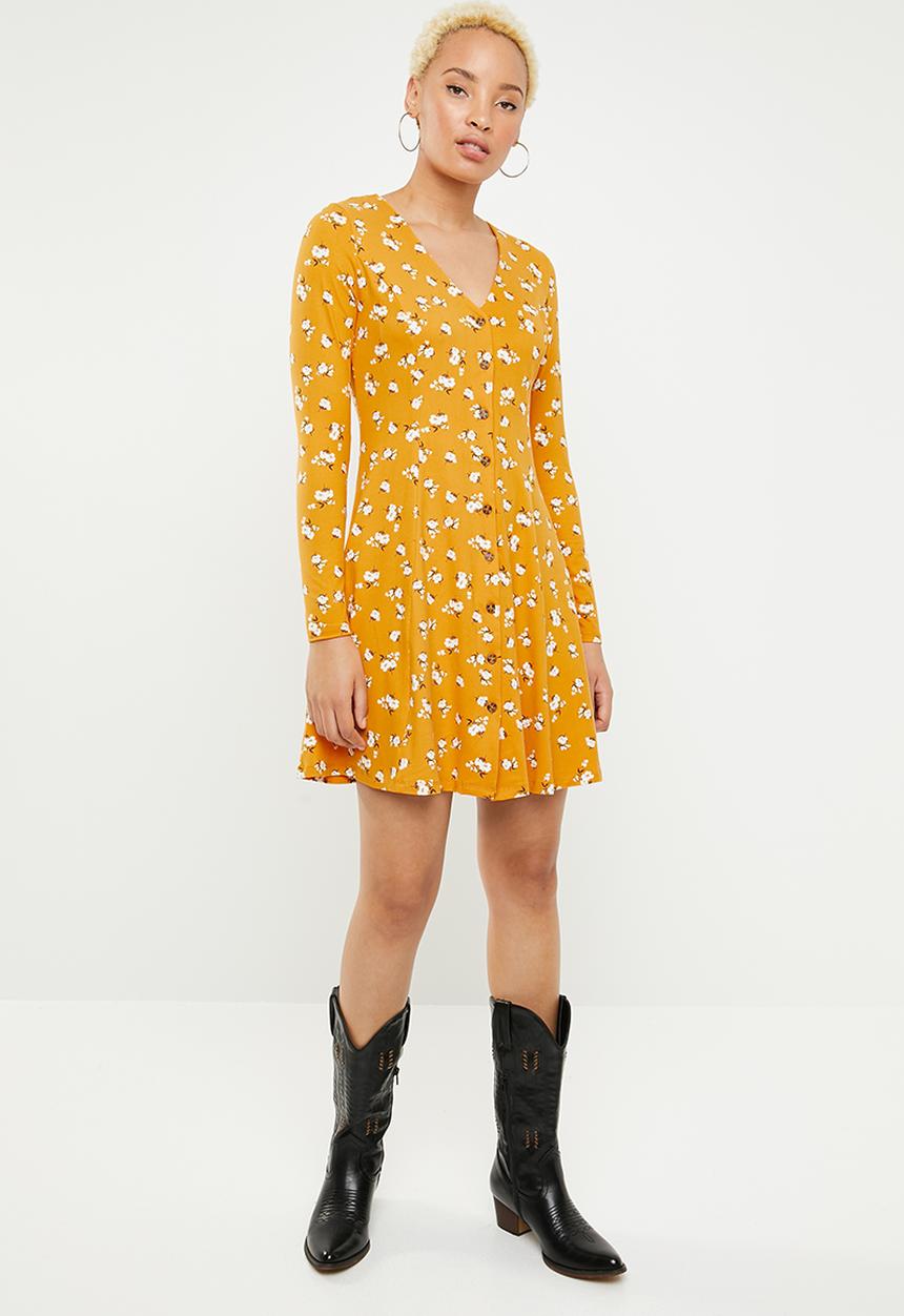 New Look - Betsy button down dress - yellow