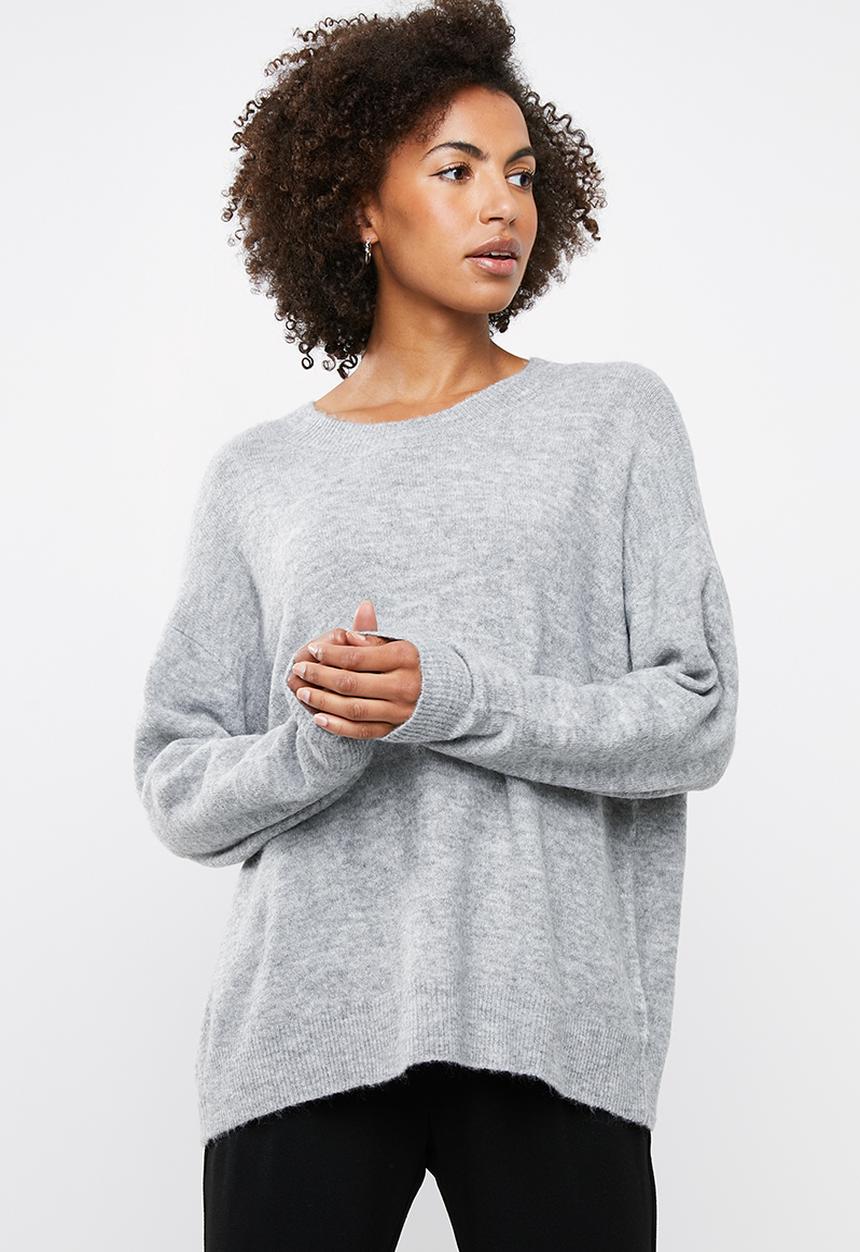 edit - Boxy wide hemline sweater - grey