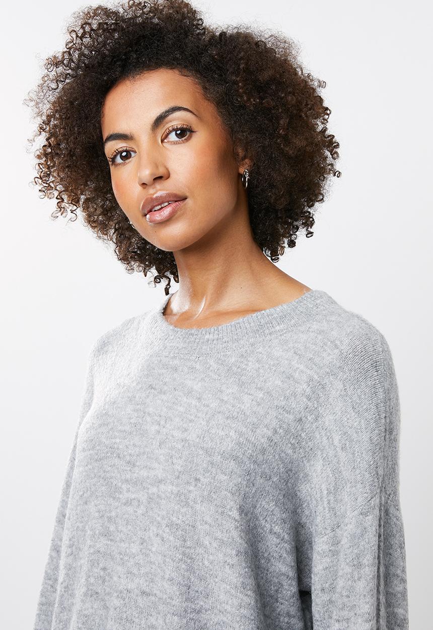 edit - Boxy wide hemline sweater - grey