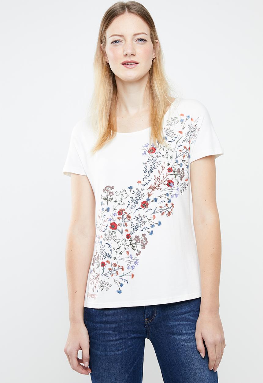 JEEP - Print detail t-shirt - cream
