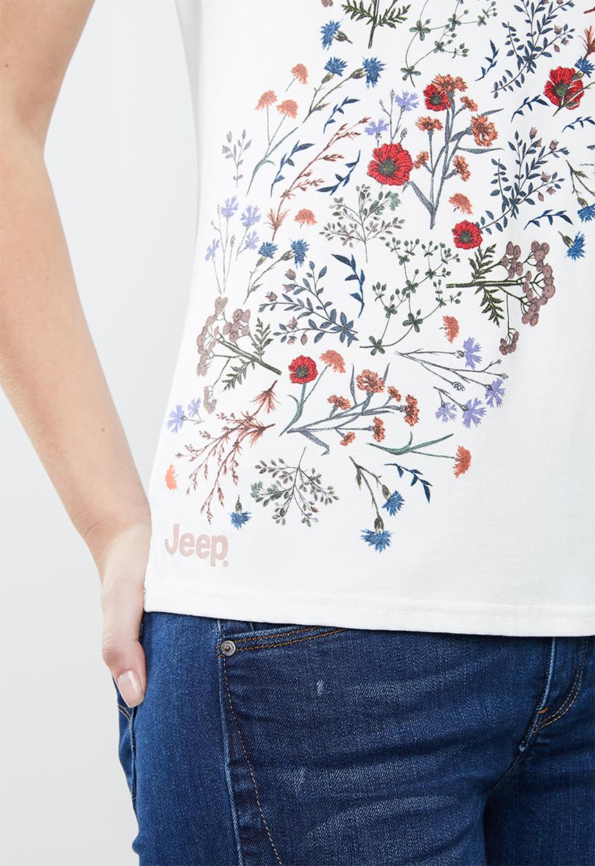 JEEP - Print detail t-shirt - cream