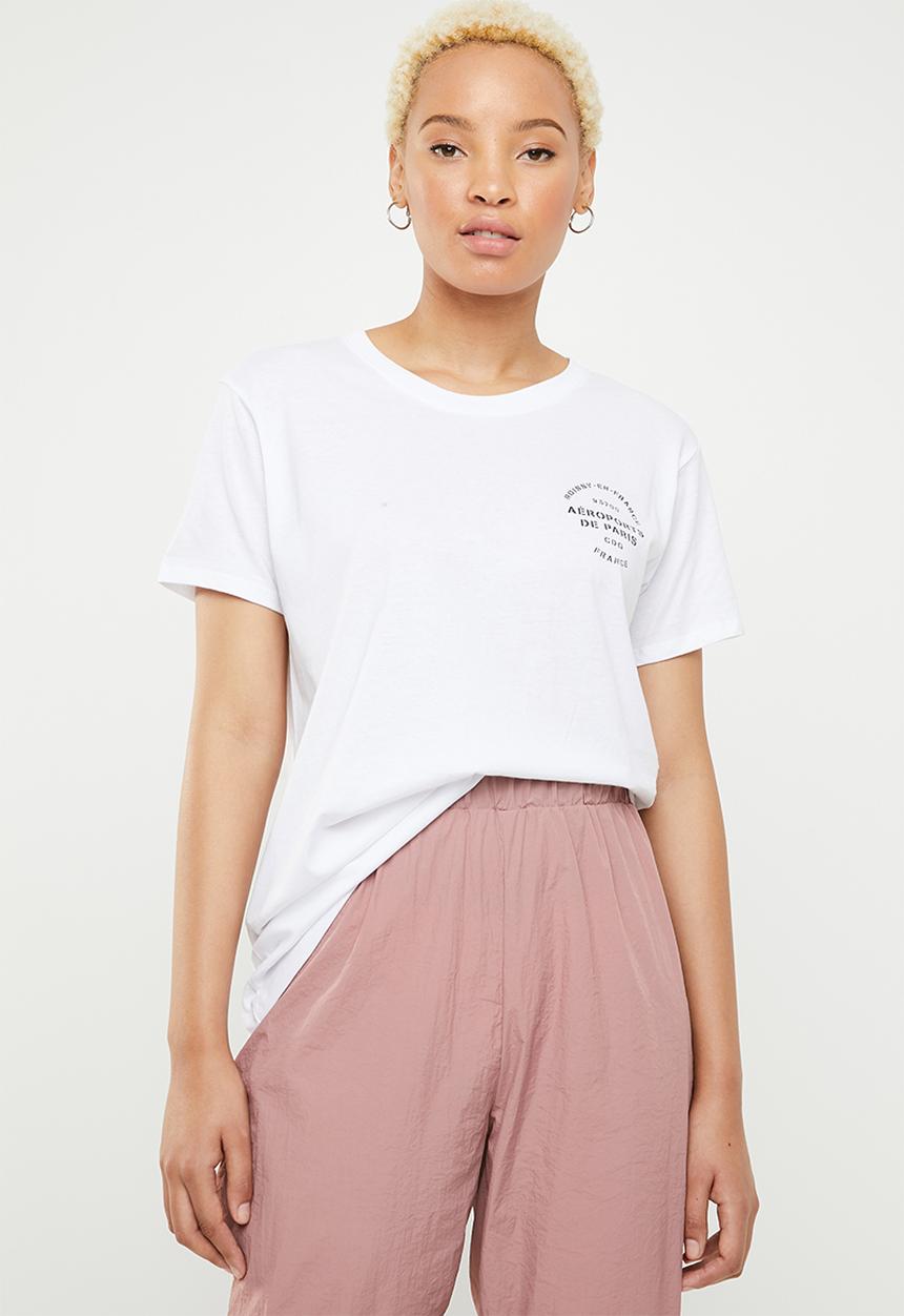 Cotton On - Classic slogan aerosports tee - white