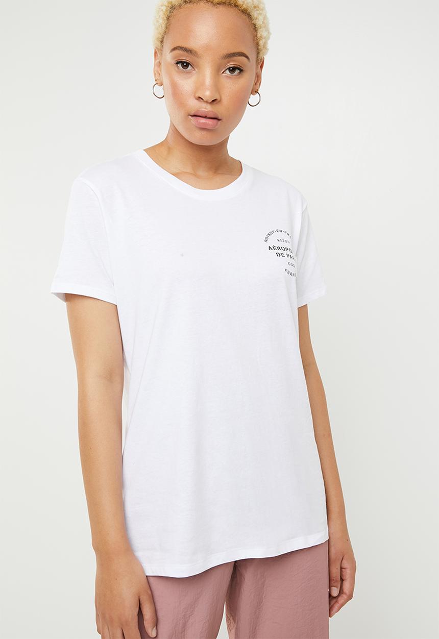Cotton On - Classic slogan aerosports tee - white