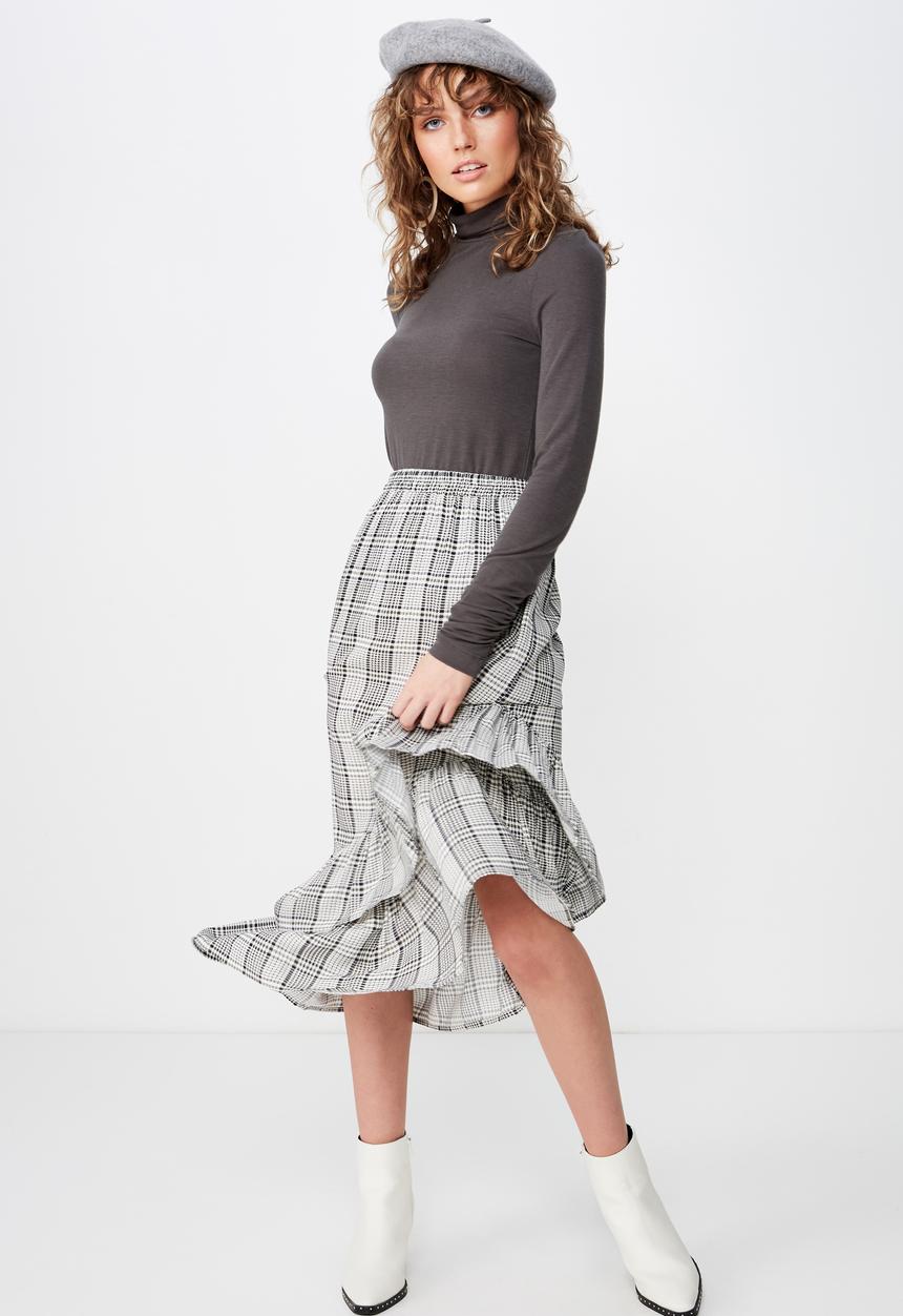 Cotton On - Coco longe sleeve high neck top - grey 