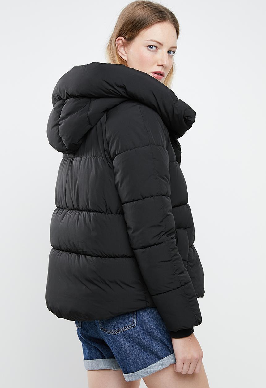 ONLY - Mari cowl neck puffa jacket - black