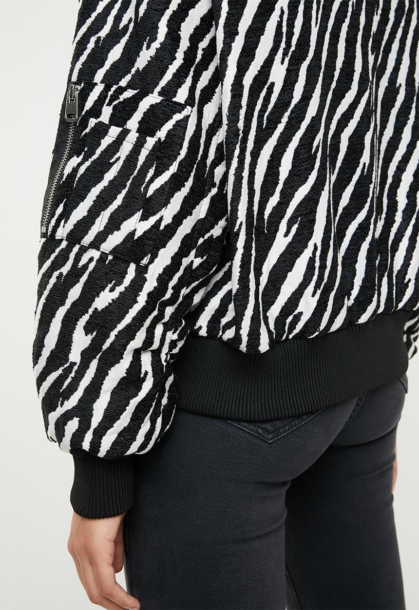 Missguided - Zebra bomber jacket - black & white