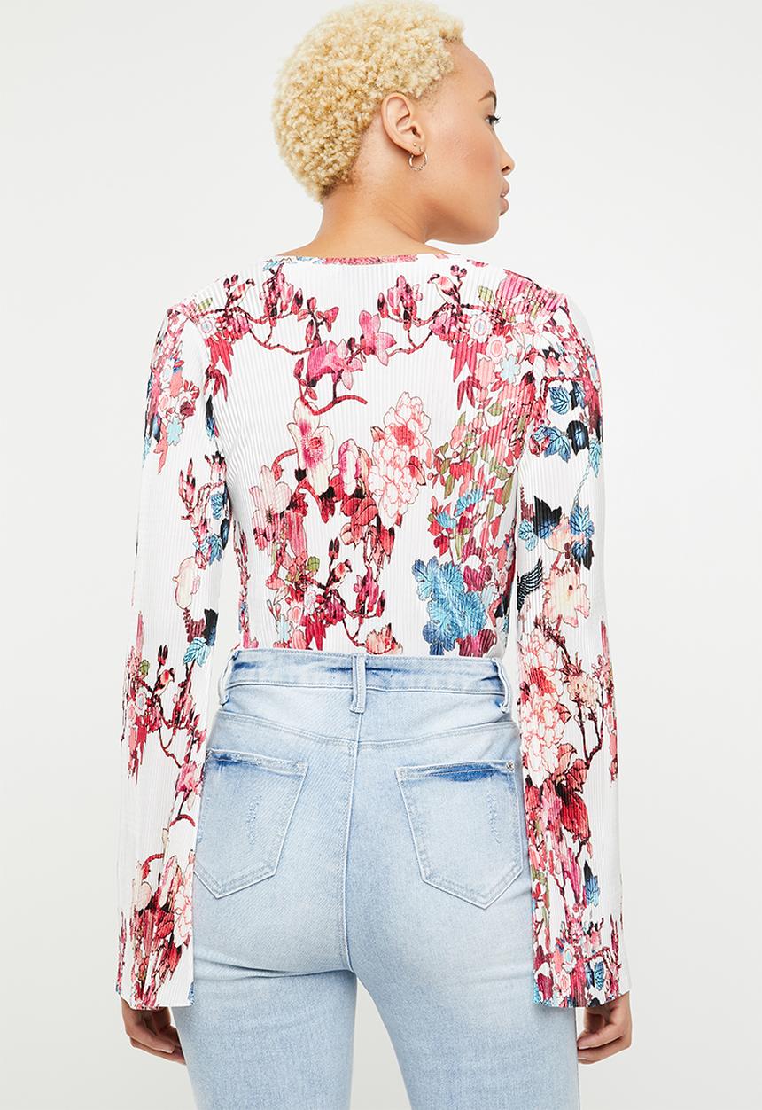 Missguided - Plisse long sleeve bodysuit - multi