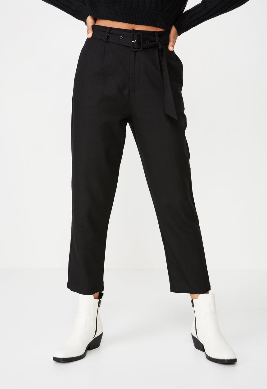 Cotton On - Jacklyn buckle pants - black