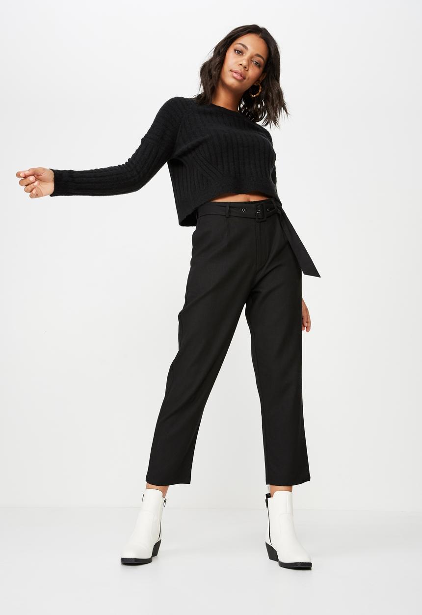 Cotton On - Jacklyn buckle pants - black