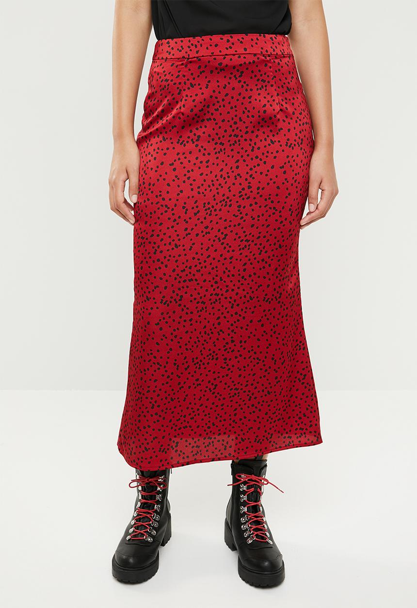 Missguided - Printed a line maxi skirt - red