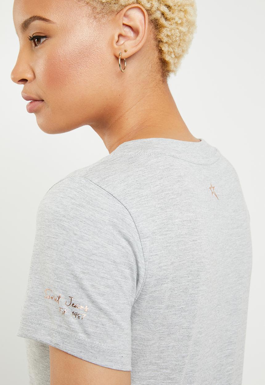 SOVIET - Ladies lace up tee - grey 
