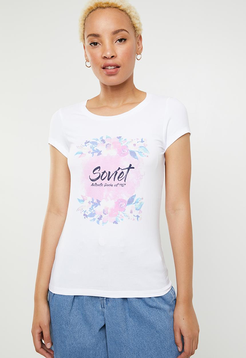 SOVIET - Olivia crew neck tee - white