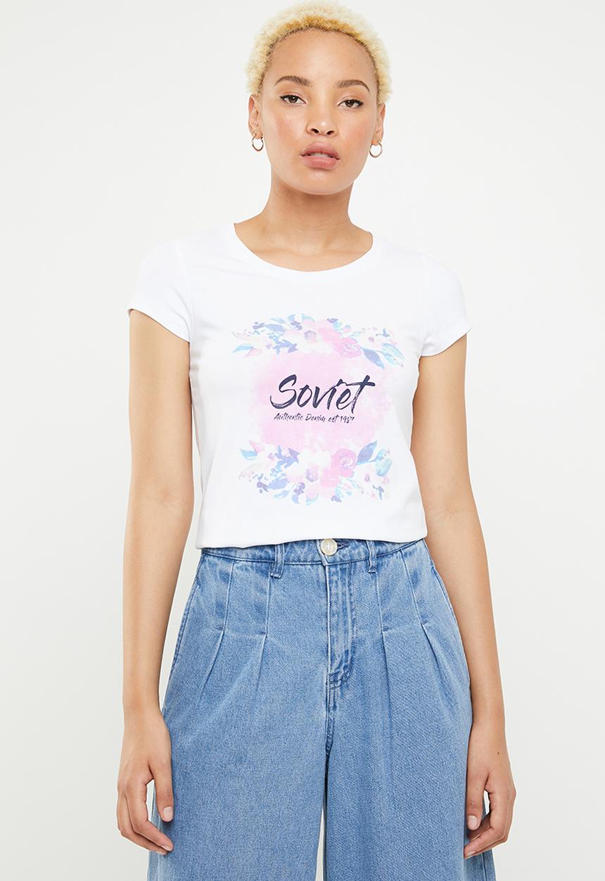SOVIET - Olivia crew neck tee - white