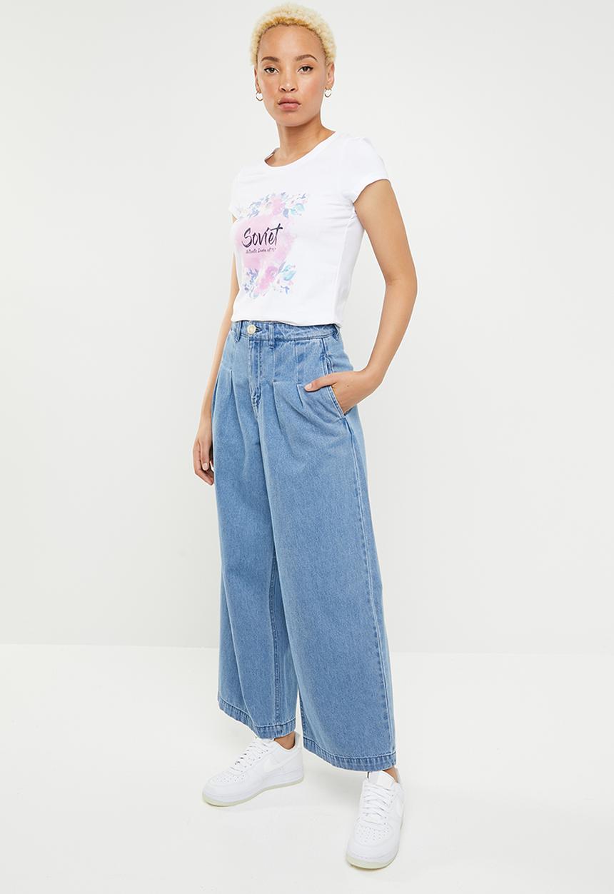 SOVIET - Olivia crew neck tee - white