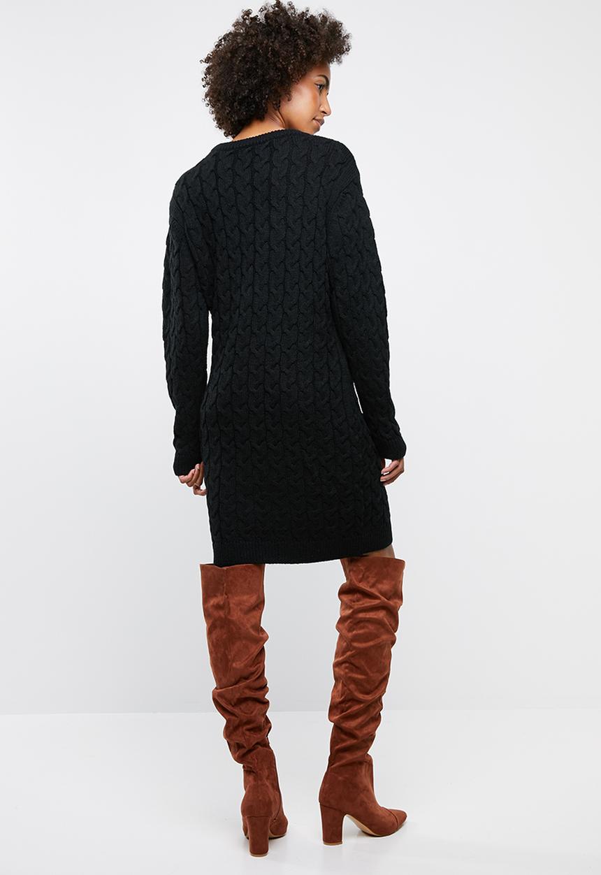 edit - Cable knit tunic - black