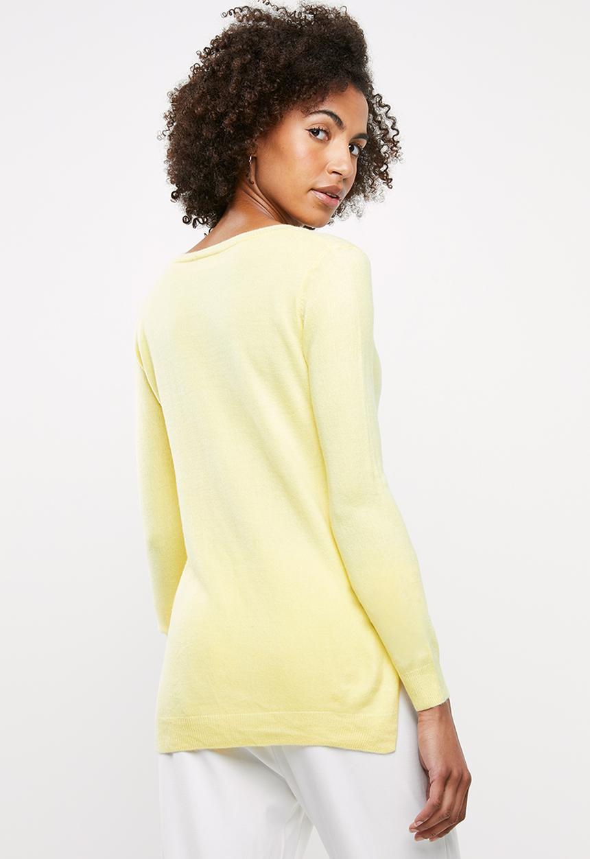 edit - Essential v-neck jersey - yellow 