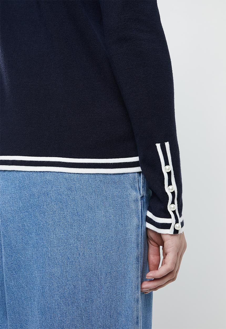 Vero Moda - Lynn glory v-neck knit top - navy
